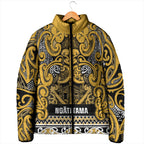 Aotearoa Iwi Ngāti Tama ki Te Waipounamu Trust Padded Jacket Maori Wharenui House Tribal Pattern