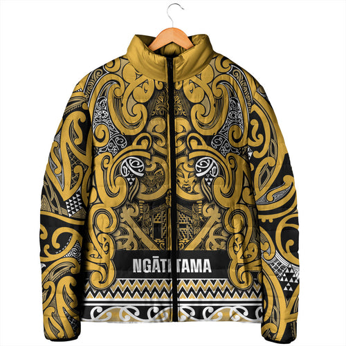Aotearoa Iwi Ngāti Tama ki Te Waipounamu Trust Padded Jacket Maori Wharenui House Tribal Pattern