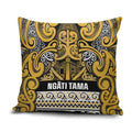 Aotearoa Iwi Ngāti Tama ki Te Waipounamu Trust Pillow Cover Maori Wharenui House Tribal Pattern