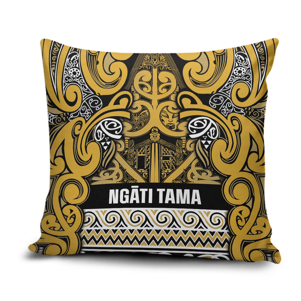 Aotearoa Iwi Ngāti Tama ki Te Waipounamu Trust Pillow Cover Maori Wharenui House Tribal Pattern