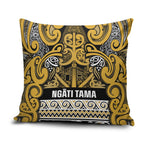 Aotearoa Iwi Ngāti Tama ki Te Waipounamu Trust Pillow Cover Maori Wharenui House Tribal Pattern