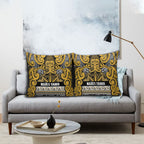 Aotearoa Iwi Ngāti Tama ki Te Waipounamu Trust Pillow Cover Maori Wharenui House Tribal Pattern