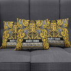 Aotearoa Iwi Ngāti Tama ki Te Waipounamu Trust Pillow Cover Maori Wharenui House Tribal Pattern