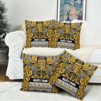 Aotearoa Iwi Ngāti Tama ki Te Waipounamu Trust Pillow Cover Maori Wharenui House Tribal Pattern
