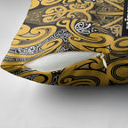 Aotearoa Iwi Ngāti Tama ki Te Waipounamu Trust Pillow Cover Maori Wharenui House Tribal Pattern