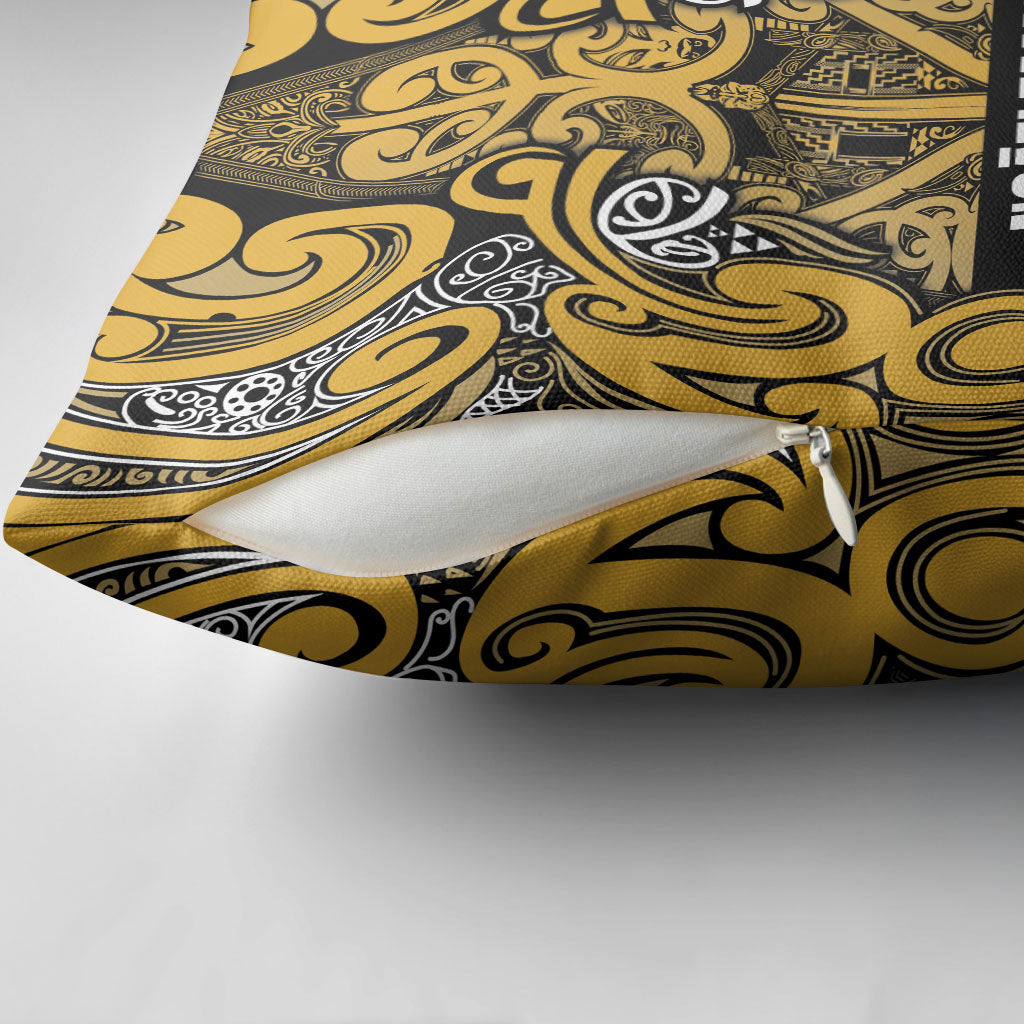 Aotearoa Iwi Ngāti Tama ki Te Waipounamu Trust Pillow Cover Maori Wharenui House Tribal Pattern