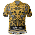 Aotearoa Iwi Ngāti Tama ki Te Waipounamu Trust Polo Shirt Maori Wharenui House Tribal Pattern