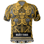 Aotearoa Iwi Ngāti Tama ki Te Waipounamu Trust Polo Shirt Maori Wharenui House Tribal Pattern