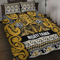Aotearoa Iwi Ngāti Tama ki Te Waipounamu Trust Quilt Bed Set Maori Wharenui House Tribal Pattern
