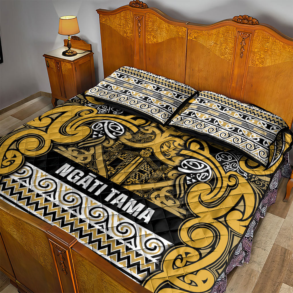 Aotearoa Iwi Ngāti Tama ki Te Waipounamu Trust Quilt Bed Set Maori Wharenui House Tribal Pattern