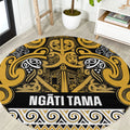 Aotearoa Iwi Ngāti Tama ki Te Waipounamu Trust Round Carpet Maori Wharenui House Tribal Pattern