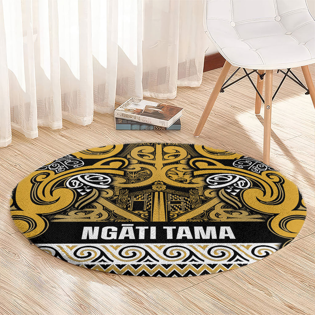 Aotearoa Iwi Ngāti Tama ki Te Waipounamu Trust Round Carpet Maori Wharenui House Tribal Pattern