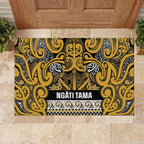 Aotearoa Iwi Ngāti Tama ki Te Waipounamu Trust Rubber Doormat Maori Wharenui House Tribal Pattern
