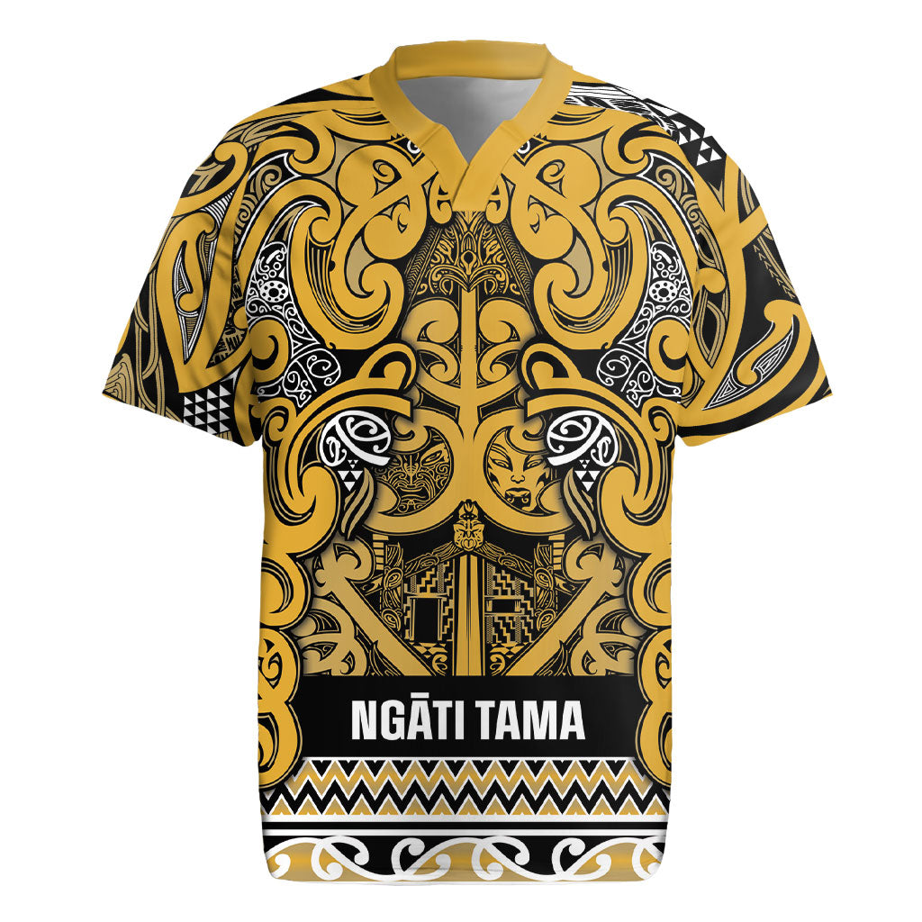 Aotearoa Iwi Ngāti Tama ki Te Waipounamu Trust Rugby Jersey Maori Wharenui House Tribal Pattern