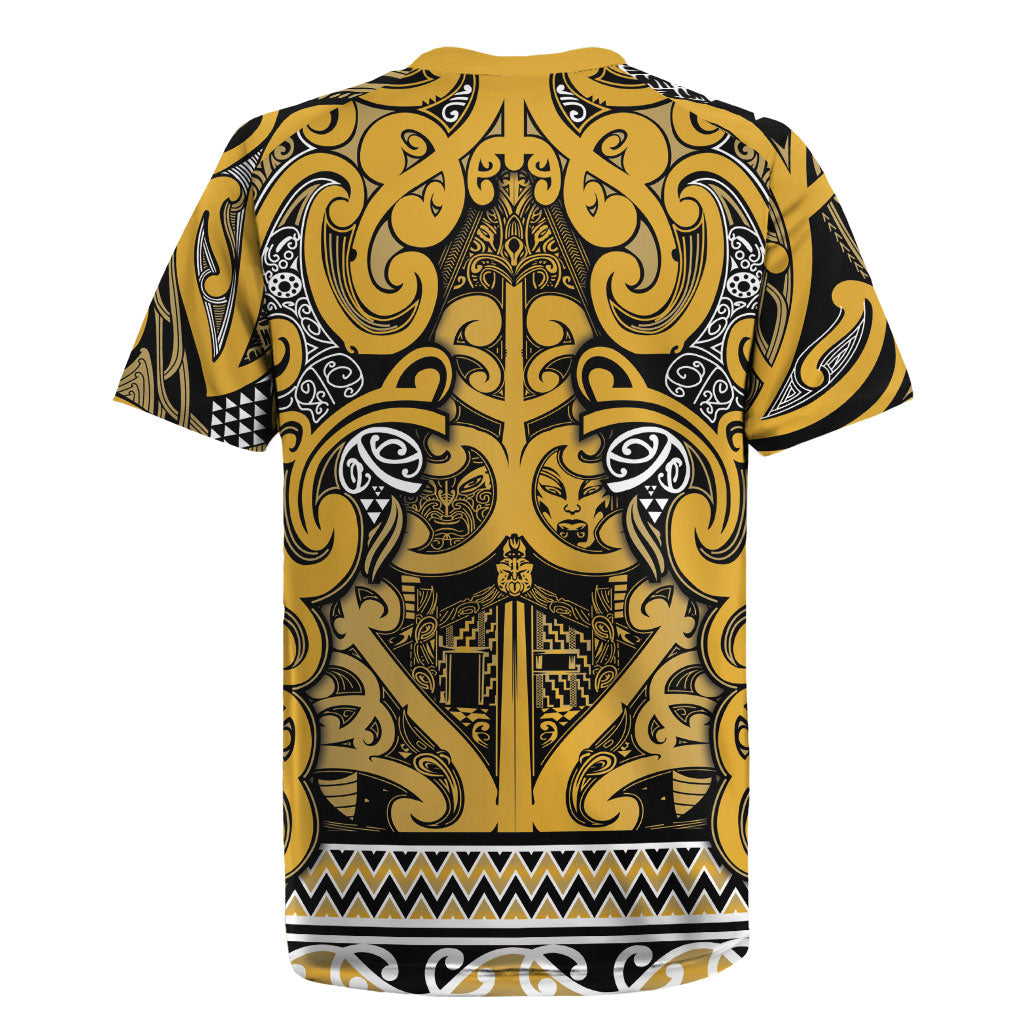 Aotearoa Iwi Ngāti Tama ki Te Waipounamu Trust Rugby Jersey Maori Wharenui House Tribal Pattern