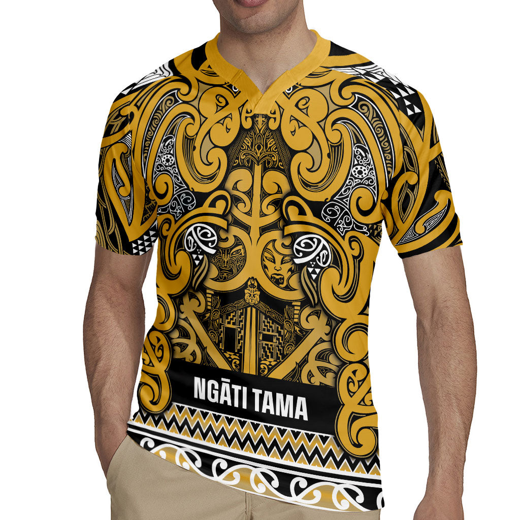 Aotearoa Iwi Ngāti Tama ki Te Waipounamu Trust Rugby Jersey Maori Wharenui House Tribal Pattern