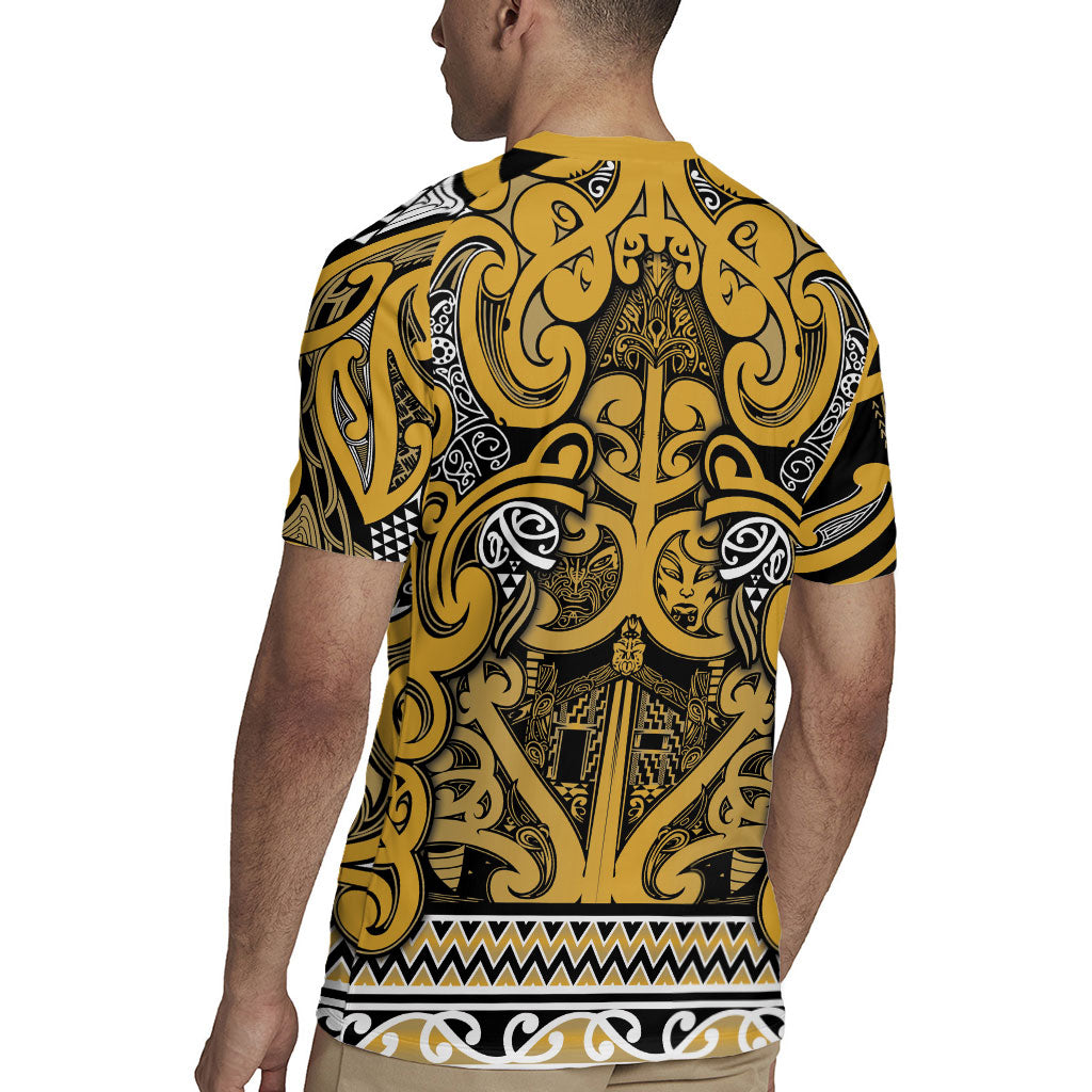 Aotearoa Iwi Ngāti Tama ki Te Waipounamu Trust Rugby Jersey Maori Wharenui House Tribal Pattern