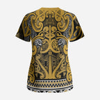 Aotearoa Iwi Ngāti Tama ki Te Waipounamu Trust Scrub Top Maori Wharenui House Tribal Pattern