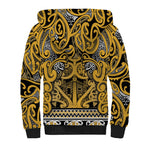 Aotearoa Iwi Ngāti Tama ki Te Waipounamu Trust Sherpa Hoodie Maori Wharenui House Tribal Pattern