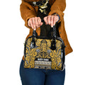 Aotearoa Iwi Ngāti Tama ki Te Waipounamu Trust Shoulder Handbag Maori Wharenui House Tribal Pattern