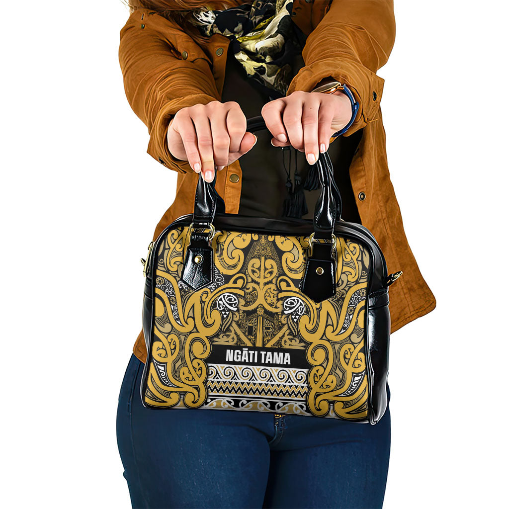 Aotearoa Iwi Ngāti Tama ki Te Waipounamu Trust Shoulder Handbag Maori Wharenui House Tribal Pattern