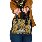 Aotearoa Iwi Ngāti Tama ki Te Waipounamu Trust Shoulder Handbag Maori Wharenui House Tribal Pattern