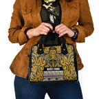 Aotearoa Iwi Ngāti Tama ki Te Waipounamu Trust Shoulder Handbag Maori Wharenui House Tribal Pattern