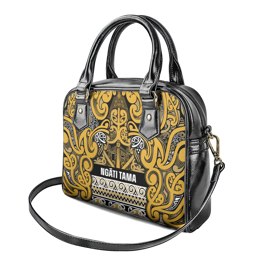 Aotearoa Iwi Ngāti Tama ki Te Waipounamu Trust Shoulder Handbag Maori Wharenui House Tribal Pattern