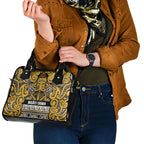 Aotearoa Iwi Ngāti Tama ki Te Waipounamu Trust Shoulder Handbag Maori Wharenui House Tribal Pattern