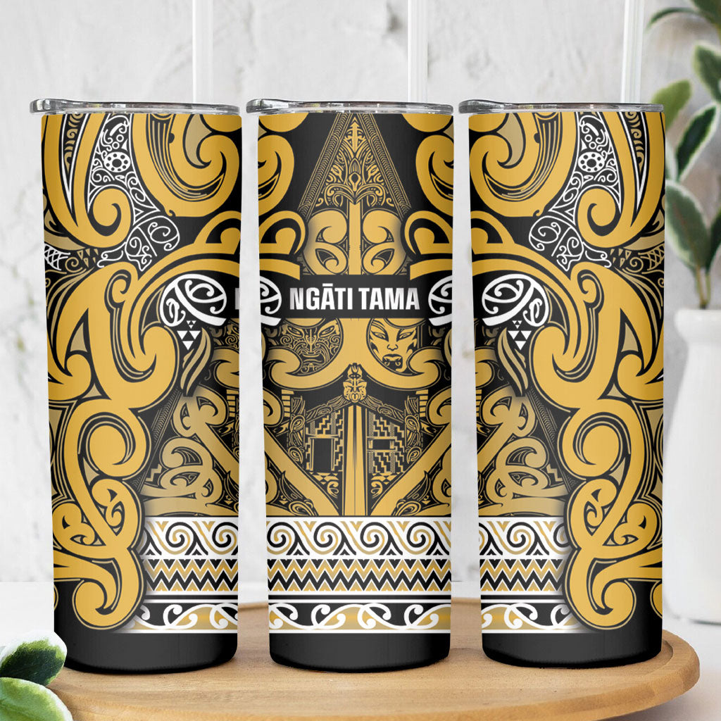 Aotearoa Iwi Ngāti Tama ki Te Waipounamu Trust Skinny Tumbler Maori Wharenui House Tribal Pattern