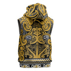 Aotearoa Iwi Ngāti Tama ki Te Waipounamu Trust Sleeveless Hoodie Maori Wharenui House Tribal Pattern