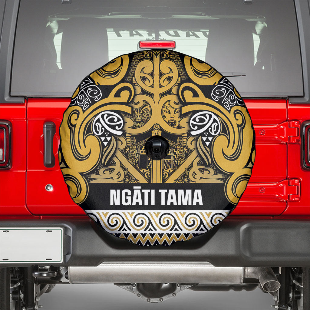 Aotearoa Iwi Ngāti Tama ki Te Waipounamu Trust Spare Tire Cover Maori Wharenui House Tribal Pattern