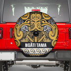 Aotearoa Iwi Ngāti Tama ki Te Waipounamu Trust Spare Tire Cover Maori Wharenui House Tribal Pattern