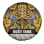 Aotearoa Iwi Ngāti Tama ki Te Waipounamu Trust Spare Tire Cover Maori Wharenui House Tribal Pattern