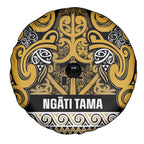 Aotearoa Iwi Ngāti Tama ki Te Waipounamu Trust Spare Tire Cover Maori Wharenui House Tribal Pattern