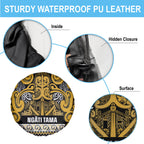 Aotearoa Iwi Ngāti Tama ki Te Waipounamu Trust Spare Tire Cover Maori Wharenui House Tribal Pattern
