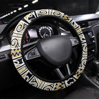 Aotearoa Iwi Ngāti Tama ki Te Waipounamu Trust Steering Wheel Cover Maori Wharenui House Tribal Pattern