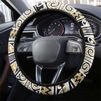 Aotearoa Iwi Ngāti Tama ki Te Waipounamu Trust Steering Wheel Cover Maori Wharenui House Tribal Pattern