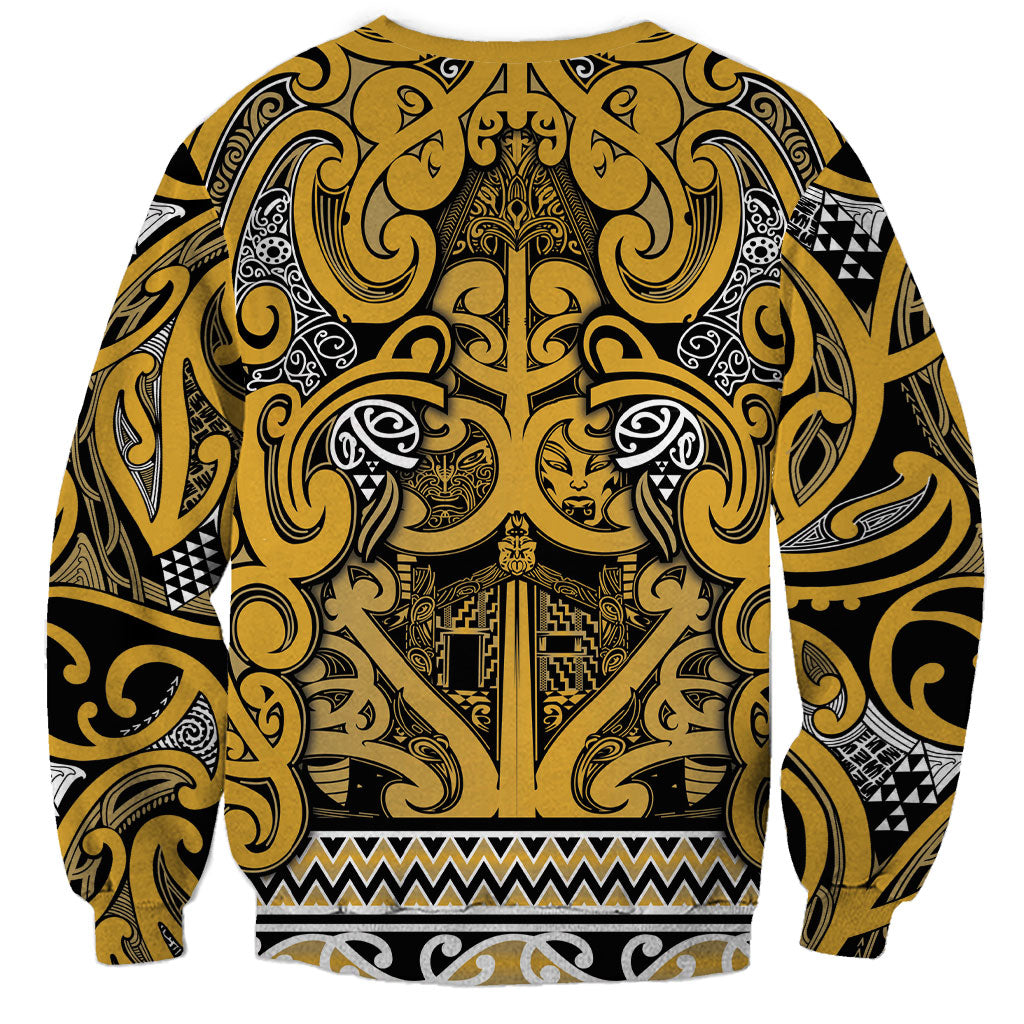 Aotearoa Iwi Ngāti Tama ki Te Waipounamu Trust Sweatshirt Maori Wharenui House Tribal Pattern