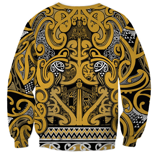 Aotearoa Iwi Ngāti Tama ki Te Waipounamu Trust Sweatshirt Maori Wharenui House Tribal Pattern
