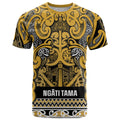 Aotearoa Iwi Ngāti Tama ki Te Waipounamu Trust T Shirt Maori Wharenui House Tribal Pattern