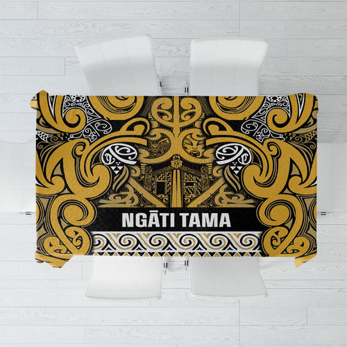 Aotearoa Iwi Ngāti Tama ki Te Waipounamu Trust Tablecloth Maori Wharenui House Tribal Pattern