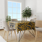Aotearoa Iwi Ngāti Tama ki Te Waipounamu Trust Tablecloth Maori Wharenui House Tribal Pattern