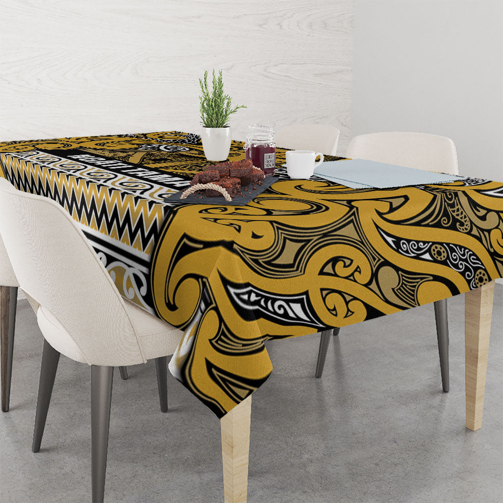 Aotearoa Iwi Ngāti Tama ki Te Waipounamu Trust Tablecloth Maori Wharenui House Tribal Pattern