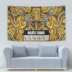 Aotearoa Iwi Ngāti Tama ki Te Waipounamu Trust Tapestry Maori Wharenui House Tribal Pattern