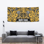 Aotearoa Iwi Ngāti Tama ki Te Waipounamu Trust Tapestry Maori Wharenui House Tribal Pattern