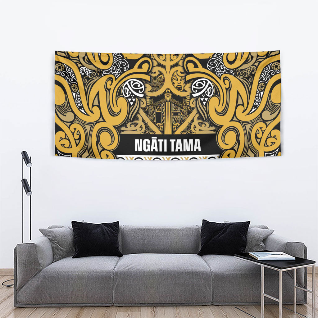 Aotearoa Iwi Ngāti Tama ki Te Waipounamu Trust Tapestry Maori Wharenui House Tribal Pattern