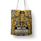 Aotearoa Iwi Ngāti Tama ki Te Waipounamu Trust Tote Bag Maori Wharenui House Tribal Pattern
