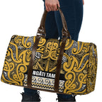 Aotearoa Iwi Ngāti Tama ki Te Waipounamu Trust Travel Bag Maori Wharenui House Tribal Pattern