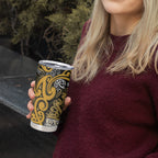 Aotearoa Iwi Ngāti Tama ki Te Waipounamu Trust Tumbler Cup Maori Wharenui House Tribal Pattern